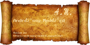 Andrássy Medárd névjegykártya